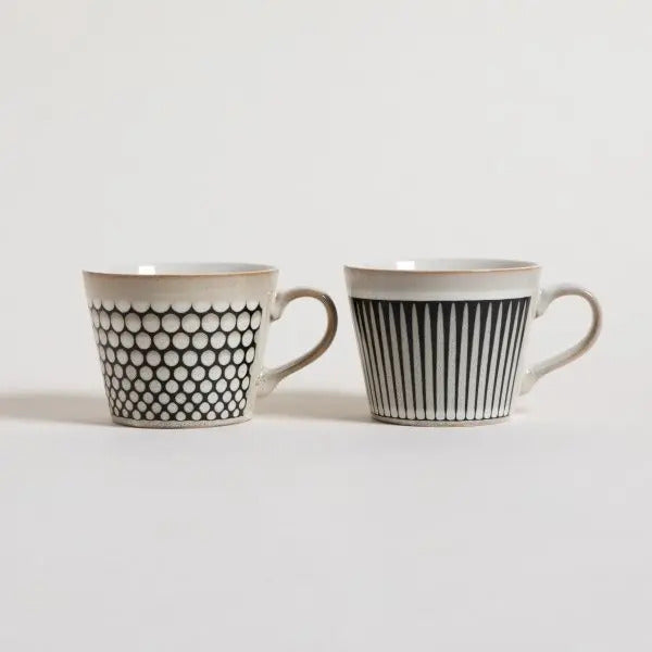 Mug Bihar Conico Crema & Negro Raya 384 Ml 0510258