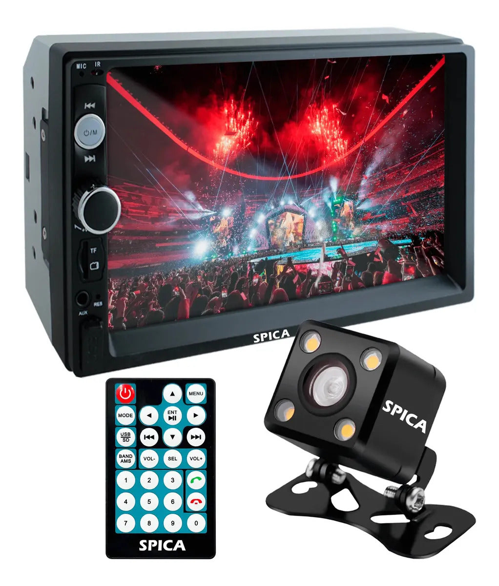 Stereo Con Pantalla Tactil 7 Bluetooth Camara Retroceso Libercam Negro