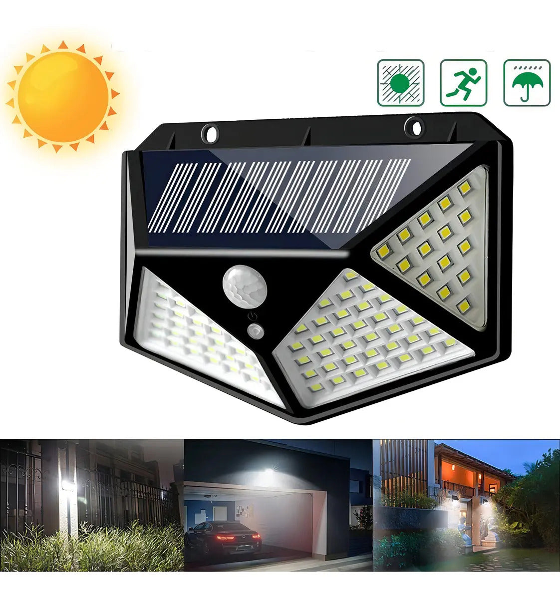X6 Aplique Reflector Led Panel Solar 100 Leds Casaviva