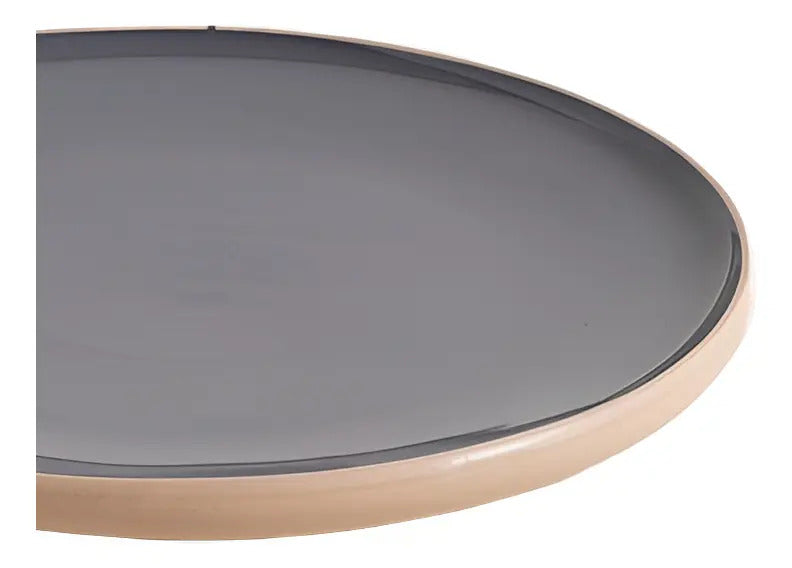Plato Postre Korba Gris Oscuro Brillante Con Beige 20 Cm