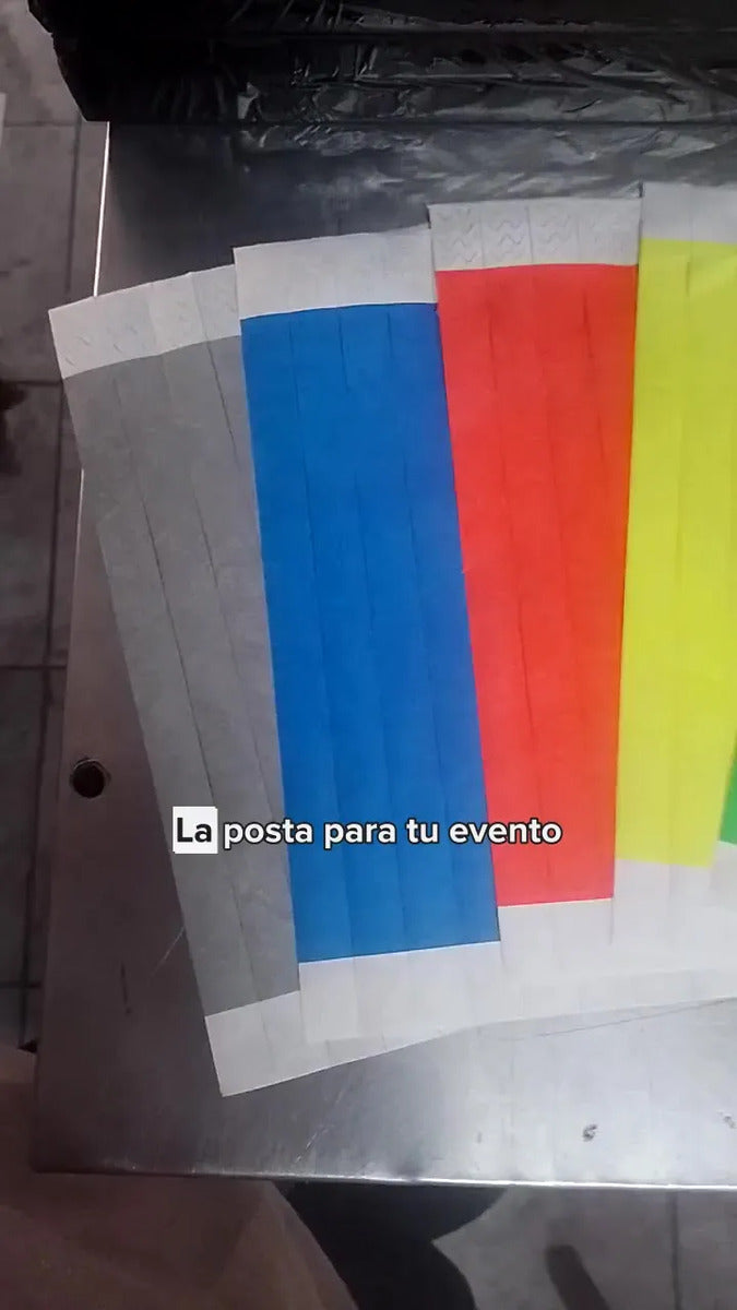 100 Pulseras De Tela Tyvek Seguridad Eventos Vip Fluo Lisas