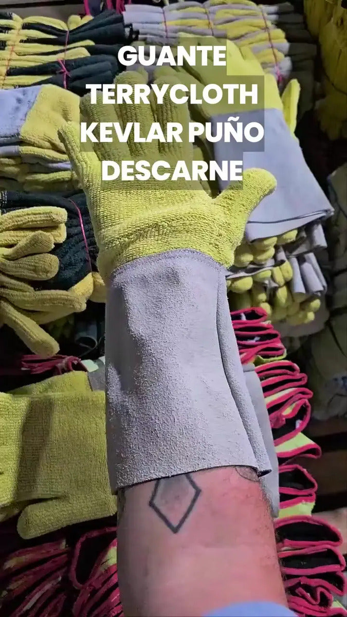 Par Guante Terrycloth Kevlar Puño Descarne Alta Temperatura