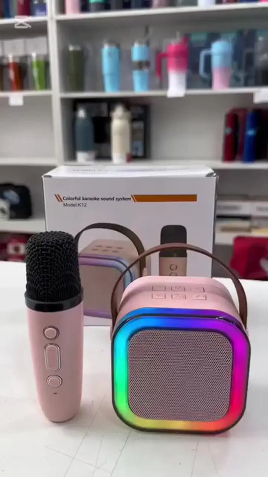 Parlante Karaoke Led Rgb Portatil + 1 Microfono Bluetooth