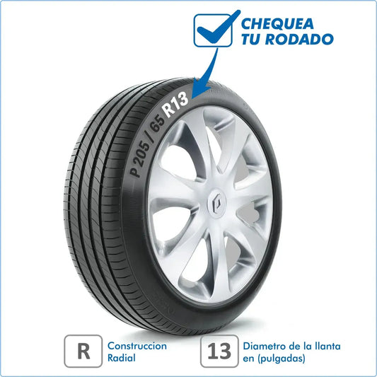 Juego X4 Tasas Adaptable Renault Clio Mio 13 Pulgadas C/logo
