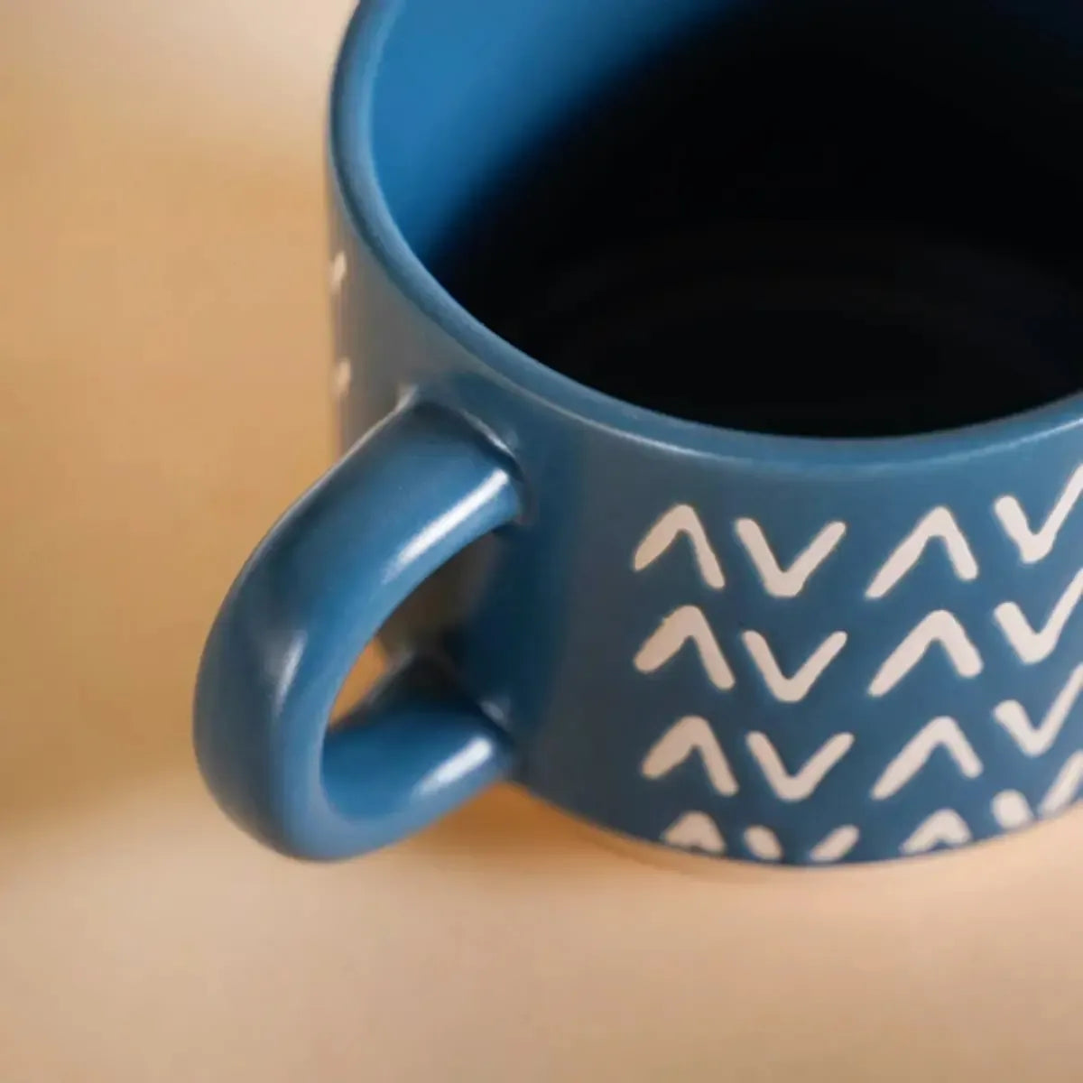 X4 Tazas De Cerámica Para Café Té Color Azul