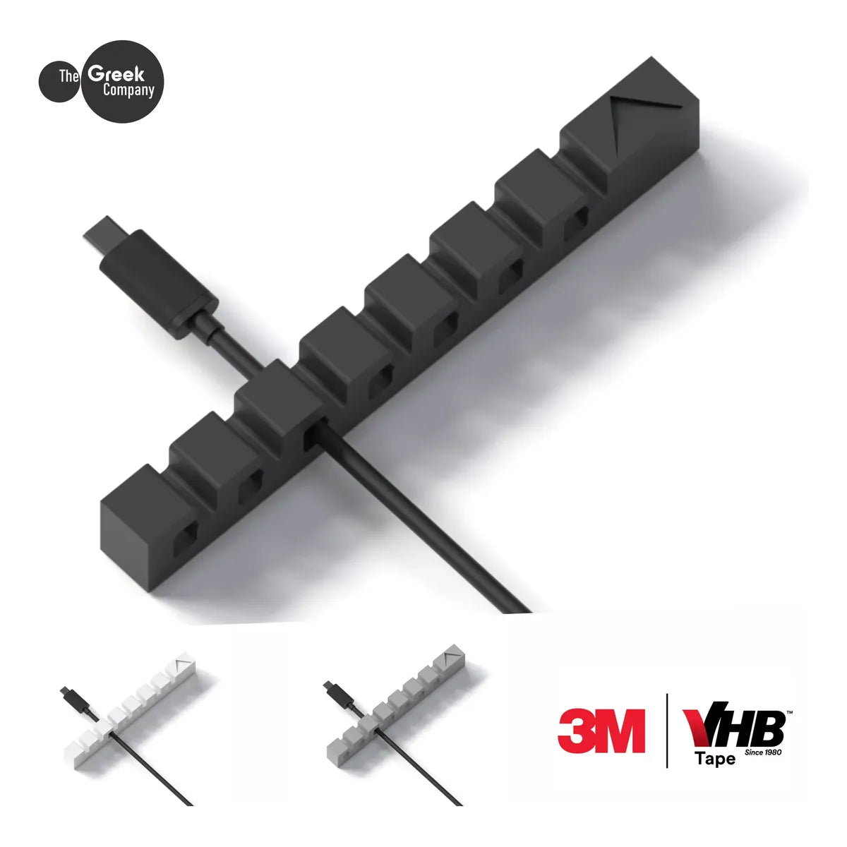 Soporte Organizador Cables Usb 7 Con Adhesivo 3m Greek X1