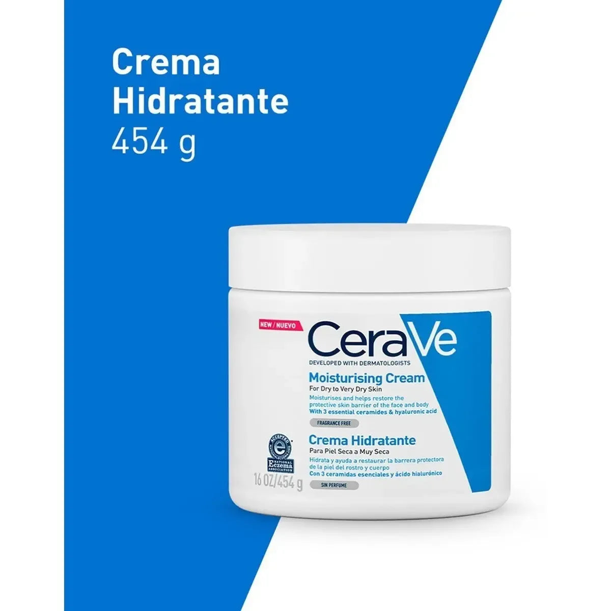 Cerave Crema Hidratante Pote X 454 Gramos Fragancia Sin fragancia