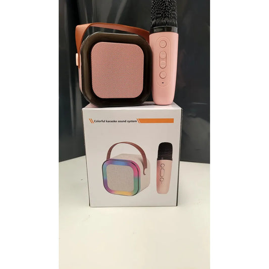 Parlante Karaoke Led Rgb Portatil + 1 Microfono Bluetooth