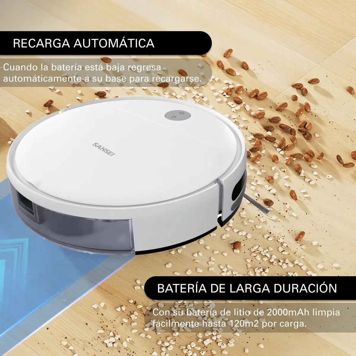 Aspiradora Robot Sansei Rvcs23pi 5 modos de limpieza Sensor Antichoque