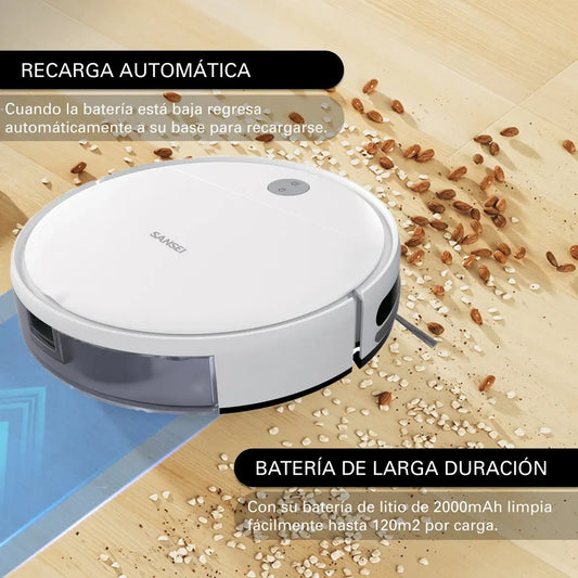 Aspiradora Robot Sansei Rvcs23pi 5 modos de limpieza Sensor Antichoque