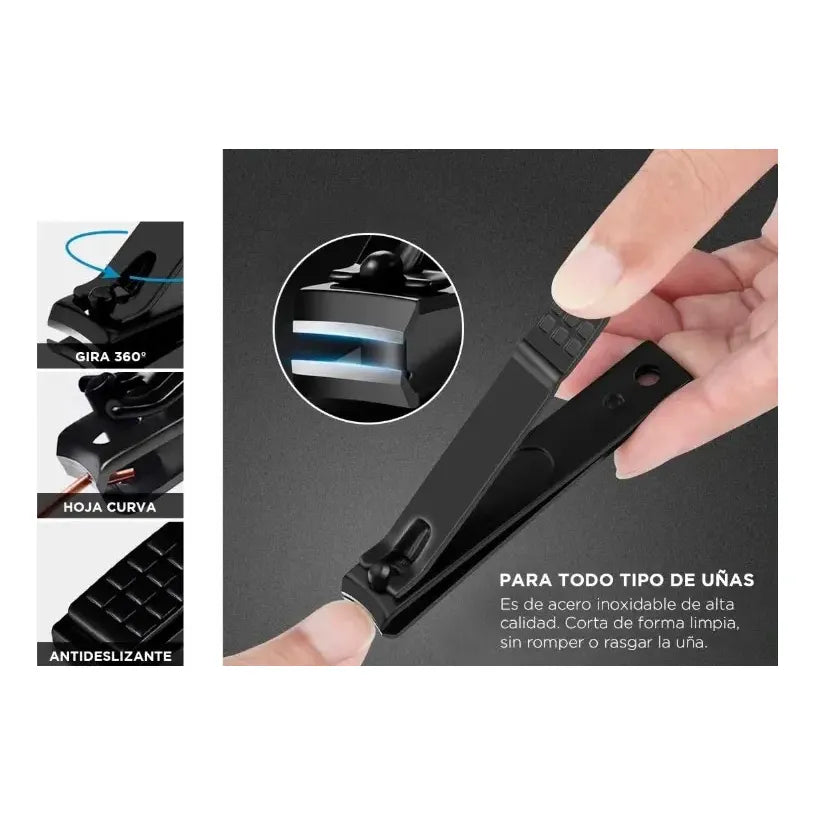 Set 2 Alicates Para Uñas Lima Manicuría Pedicuría Acero Inox