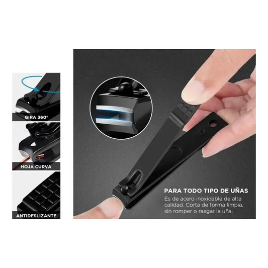 Set 2 Alicates Para Uñas Lima Manicuría Pedicuría Acero Inox