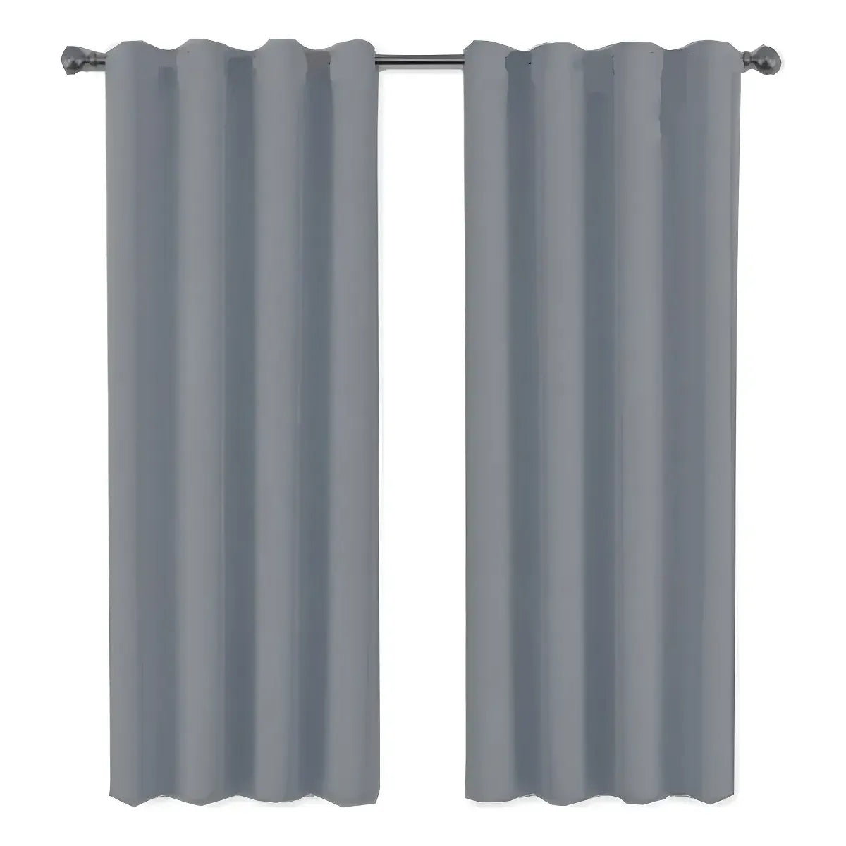 Jgo De Cortinas Blackout Textil 150cm Largo Presillas Oculta Color Natural