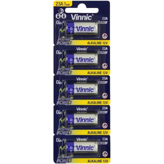 Pilas A23 Vinnic Alcalinas 12V Pack 40 Unidades Para Alarmas Y Controles