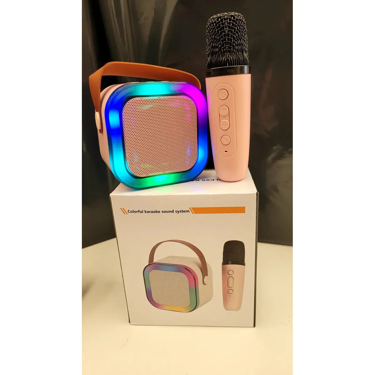 Parlante Karaoke Led Rgb Portatil + 1 Microfono Bluetooth