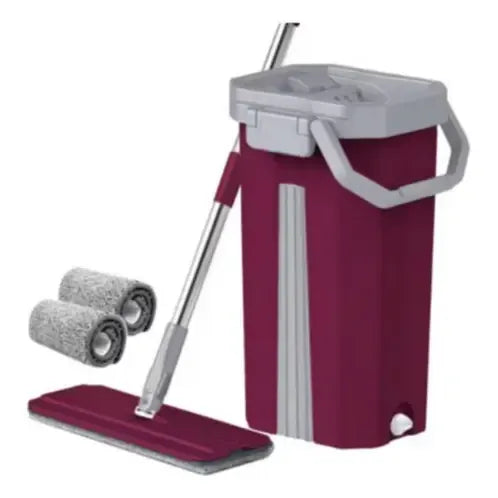 Mopa Plana Vertical Trapeador Balde Escurridor 2 Microfibra