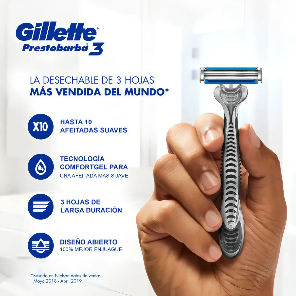 Gillette Máquinas De Afeitar Prestobarba3 X 4 Unidades