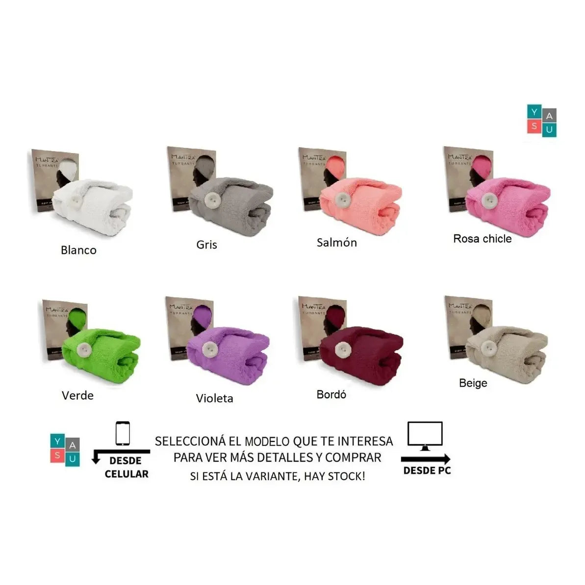 Toalla Turbante Para Cabeza Microfibra Secado Rapido