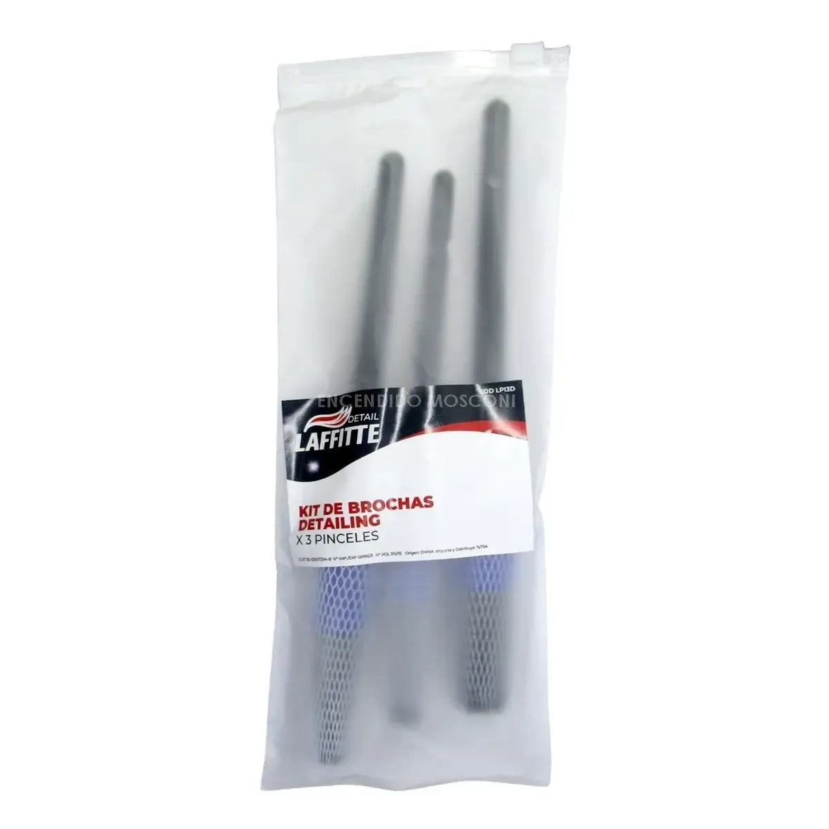 Kit 3 Pinceles Cepillo Brochas Detallado Detailing Laffitte