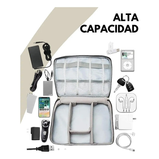 Bolso Organizador De Viaje Mochilas Valijas Cables Neceser Negro