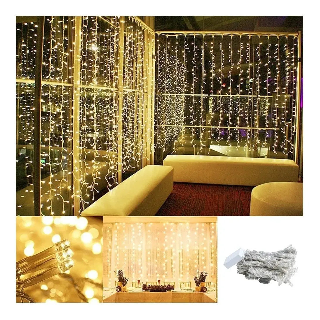 Cortina Led 320 Luces 16 Tiras 3x3 Mts 220v Interconectable