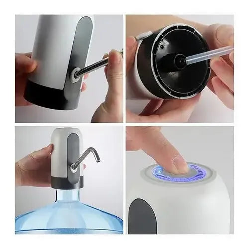 Dispenser De Agua Automatico Bomba Bidones Recargable Usb Color Blanco