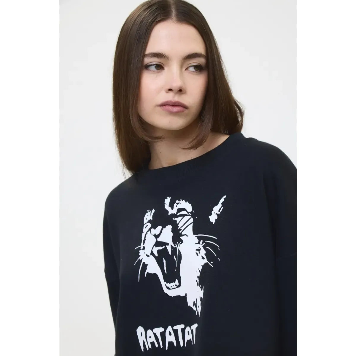 Buzo Crop Ratatat Negro Chermix De Mujer Algodón