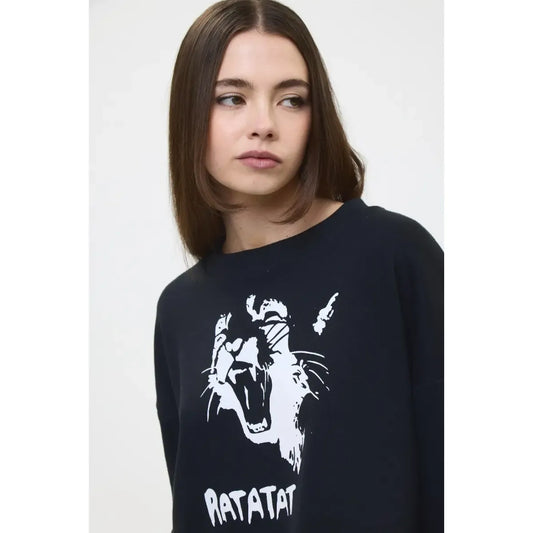 Buzo Crop Ratatat Negro Chermix De Mujer Algodón