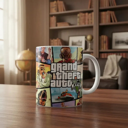 Taza De Ceramica - Gta 5 - Grand Theft Auto -video Juegos Blanco Gta V