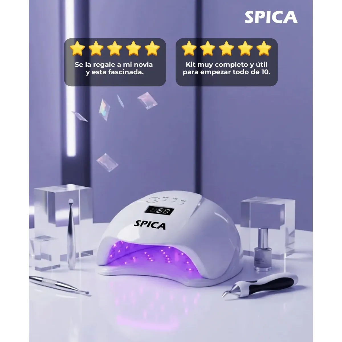 Cabina Led De Uñas 54w Spica Luz Uv Secador Manos Pies Color Blanco