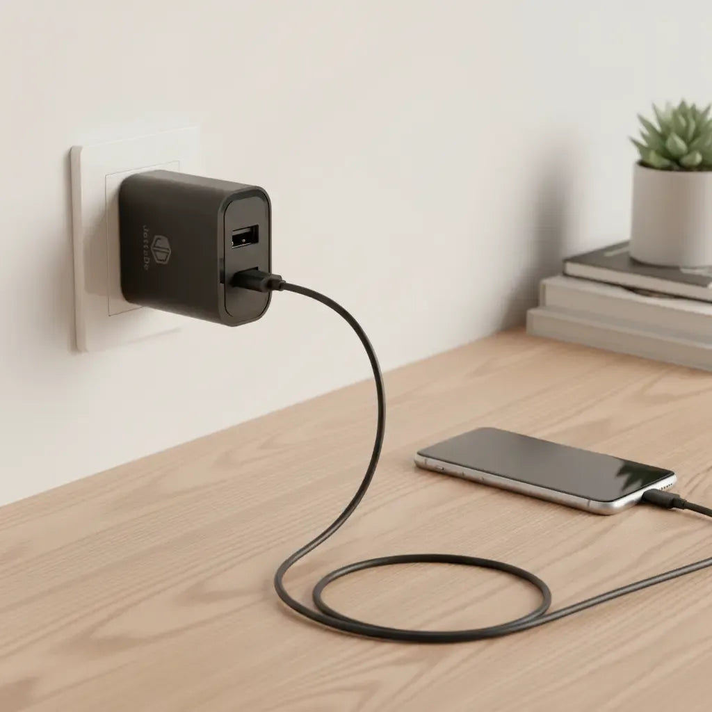 Cargador De Pared Jd T-24 Cable Usb Tipo C Negro Carga Rápida 1.20 Mts Para Motorola Samsung Xiaomi Compatible iPhone 15 16 17 Air Pro Max