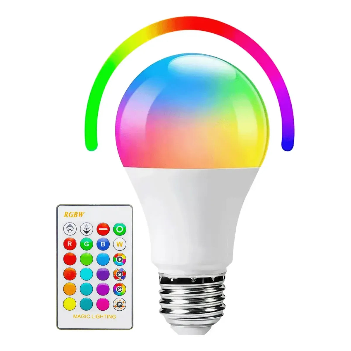 Lampara Led Rgbw 7w E27 16 Colores LIBERCAM RGB-40 Control Remoto Color Blanco