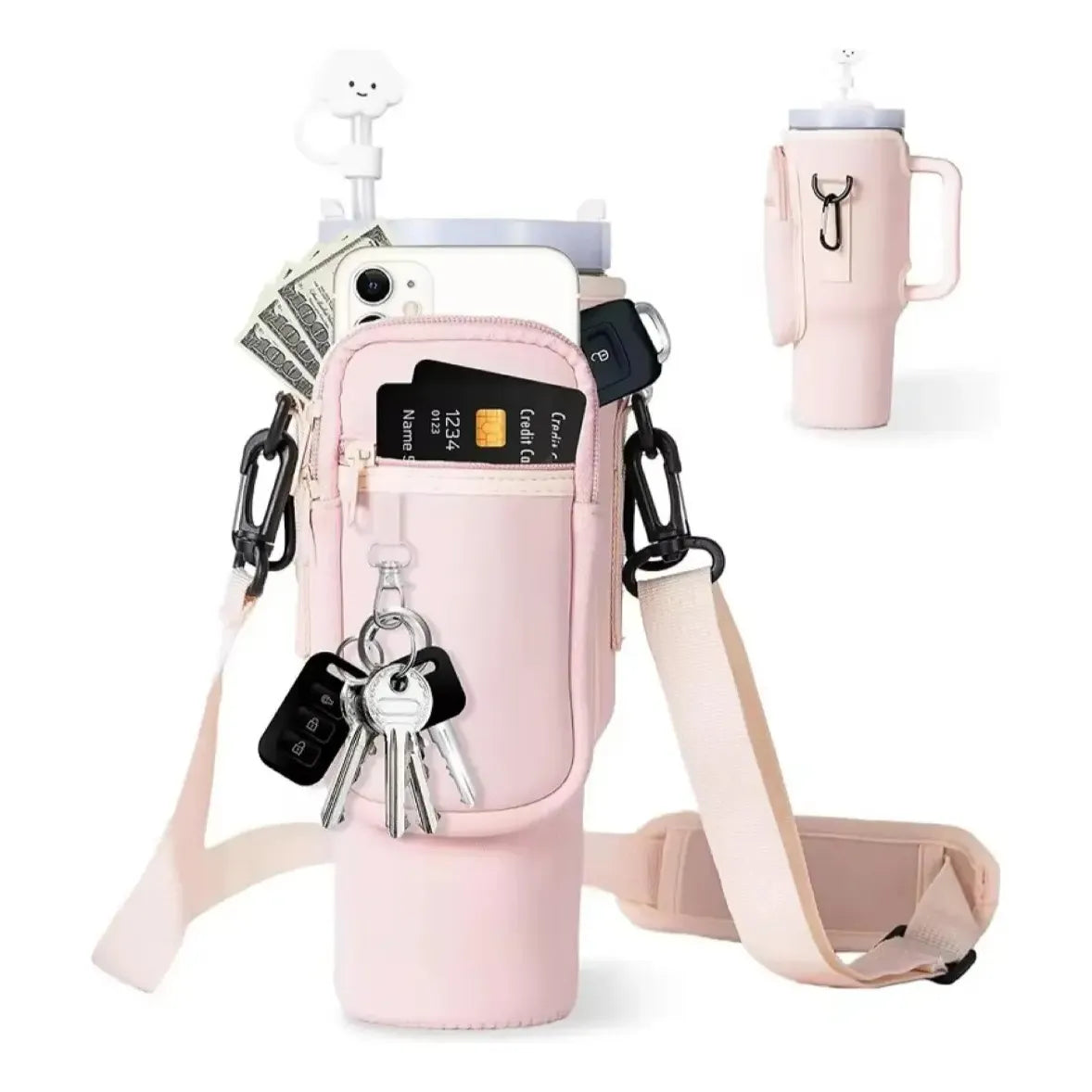 Funda Bolso Vaso Stanley Con Correa Neoprene + Tapas