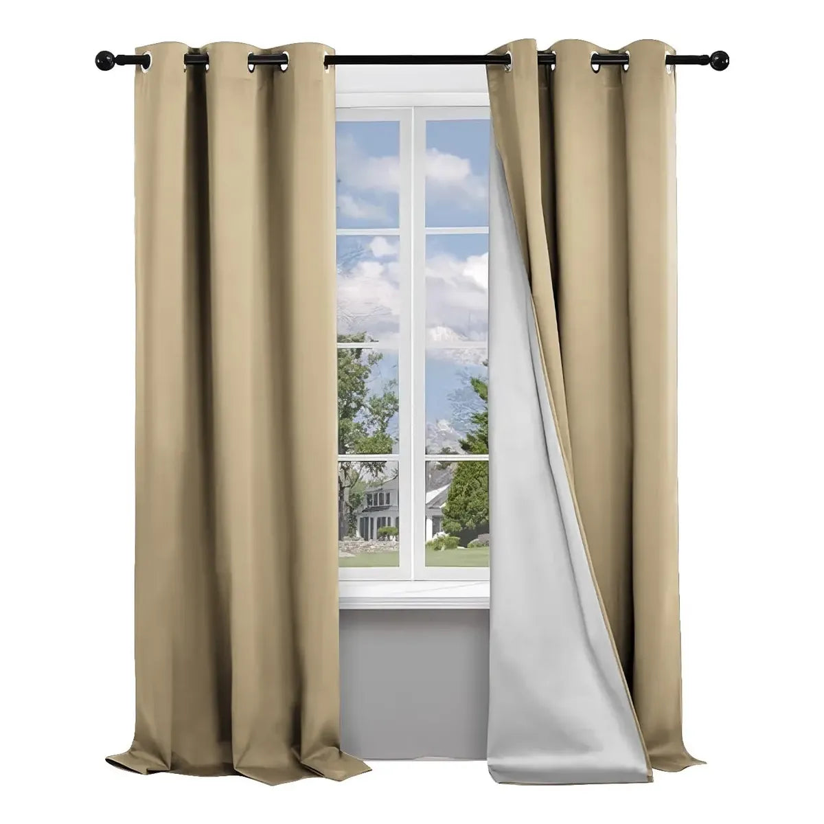 Cortina Blackout 2 Pieza Okaeri 2.3x1.4m Lino 100% Oscuridad
