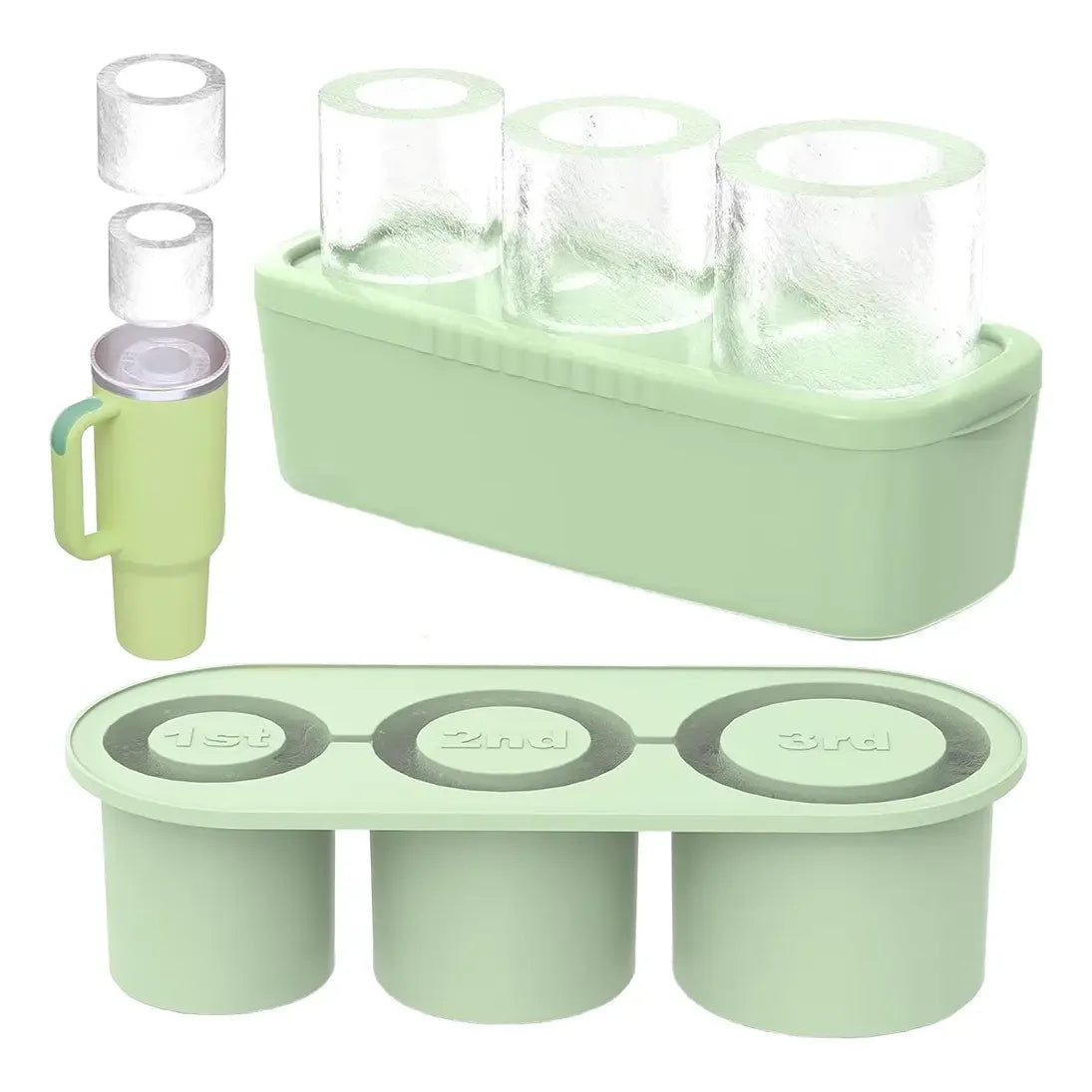 Cubetera De Silicona Gadnic Con Bandeja Hielo Cilíndrico