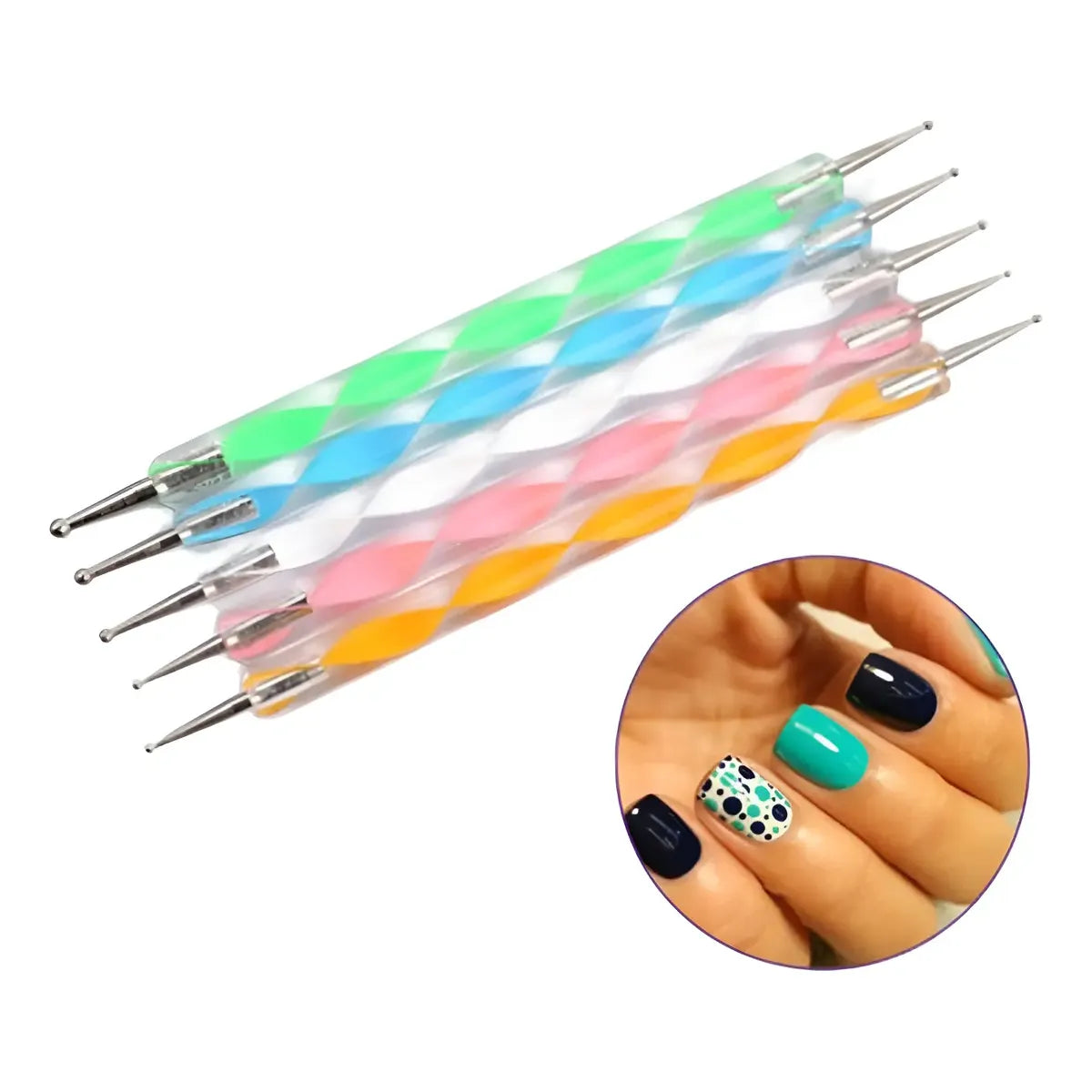 Dotting X 5 Unidades Manicuria Nails Art De Cherimoya