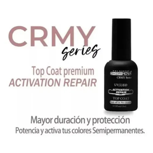 Top Coat Activador de Color Cherimoya con Extra Brillo, 15 mL