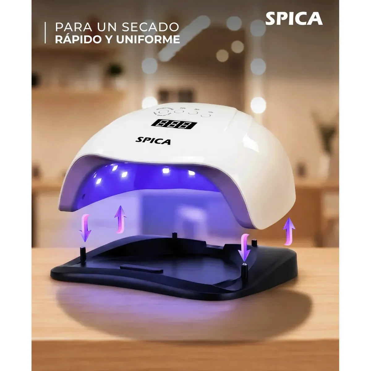 Cabina Led De Uñas 54w Spica Luz Uv Secador Manos Pies Color Blanco