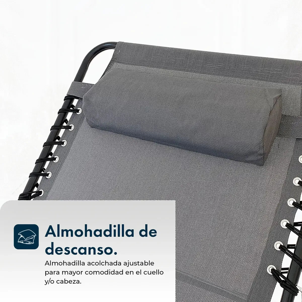Reposera Catre Gravedad Cero X2 Plegable Pileta Gardenlife Color Gris oscuro
