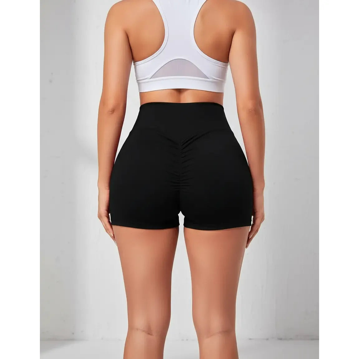 Short Biker Push Up Con Frunce Cola Deportivo Spandex Corto
