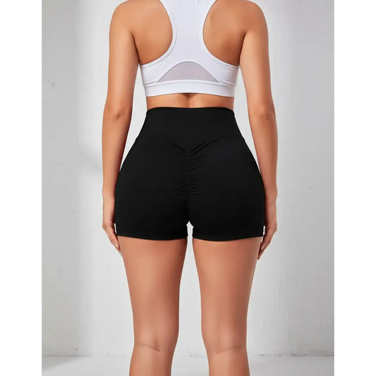 Short Biker Push Up Con Frunce Cola Deportivo Spandex Corto
