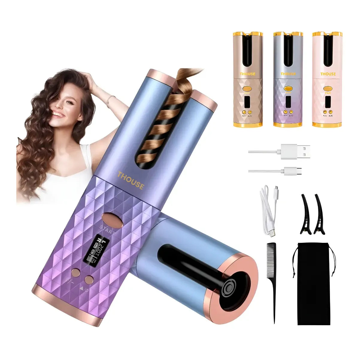 Rizadora Portatil Recargable Usb, Rizos Y Ondas