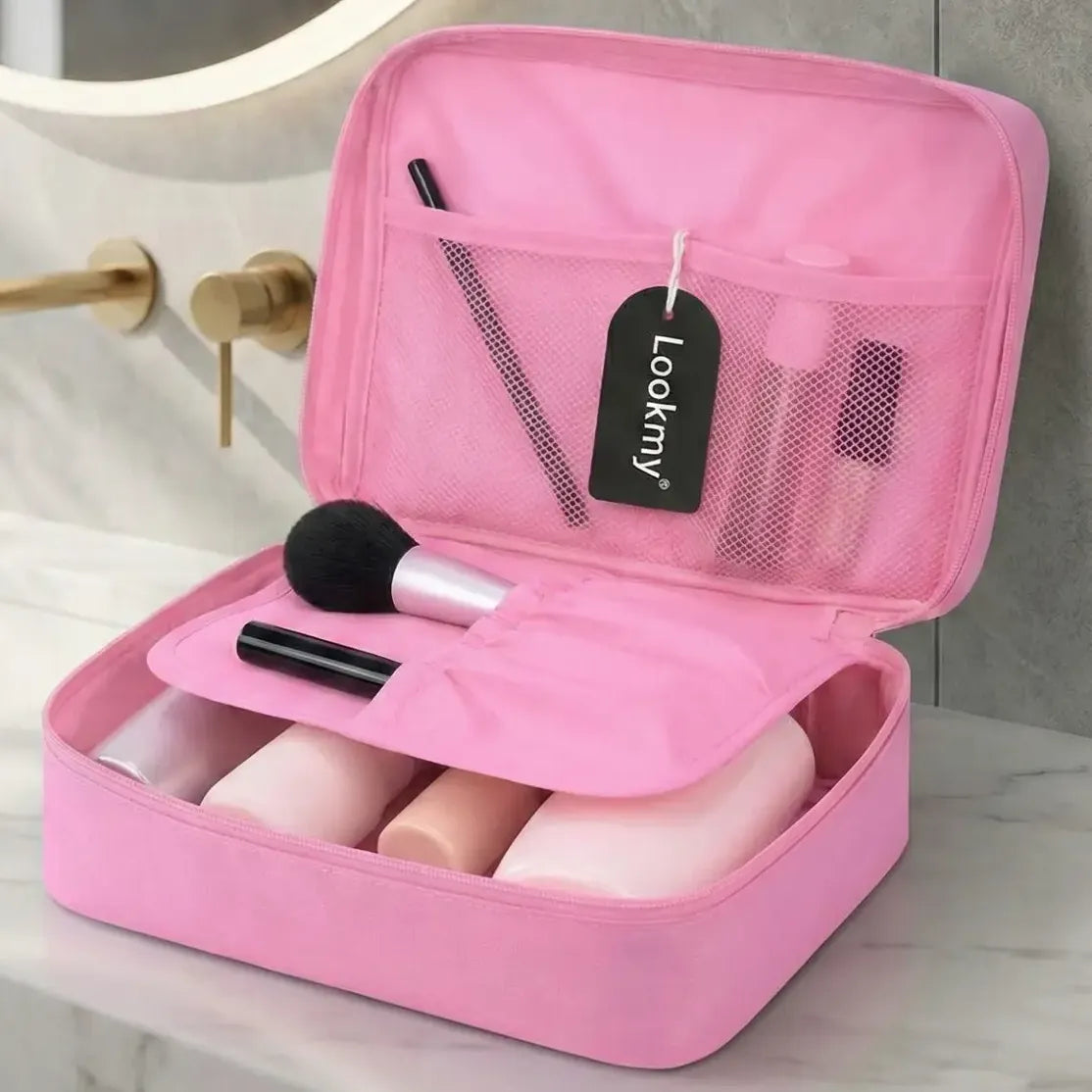 Neceser De Viaje Cosméticos Estampa negro Lookmy | Organizador maquillaje | Portacosmético Bolso Baño | Necessaire Lavable E Impermeable Para Valija Y Cartera Mujer | Neceser Valija Regalo