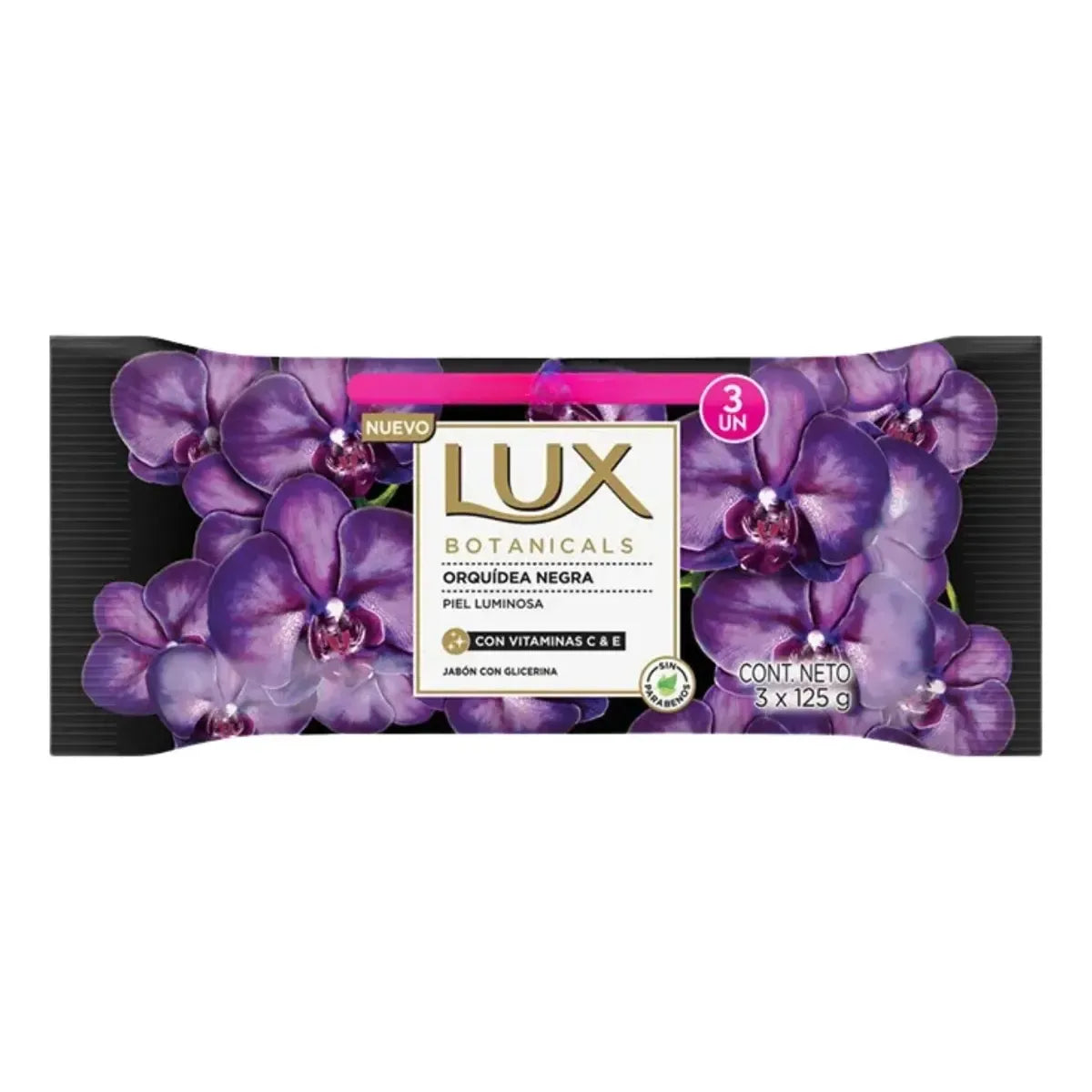 Jabon En Barra Lux Botanicals Orquidea Negra 3 Un X 125 Gr