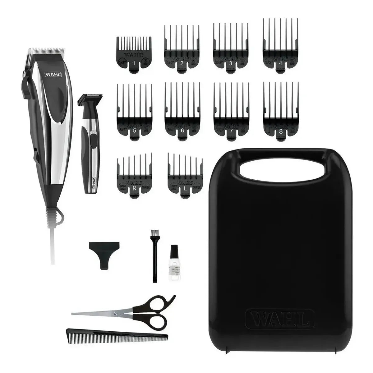 Kit Maquina De Corte + Patillera Wahl Cut & Detail 18 Piezas Color Gris Oscuro