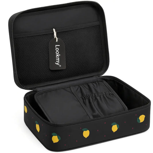 Neceser De Viaje Cosméticos Estampa negro Lookmy | Organizador maquillaje | Portacosmético Bolso Baño | Necessaire Lavable E Impermeable Para Valija Y Cartera Mujer | Neceser Valija Regalo