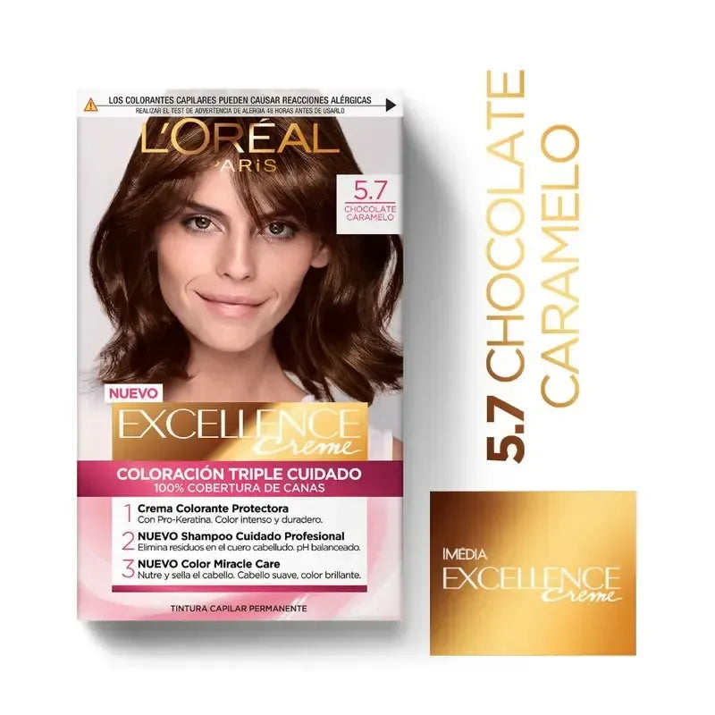 Tintura Permanente Excellence Creme De L'oréal Paris 5.7 Chocolate Caramelo
