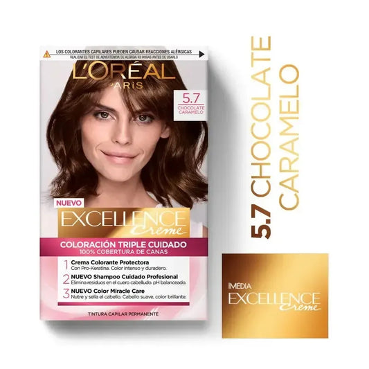 Tintura Permanente Excellence Creme De L'oréal Paris 5.7 Chocolate Caramelo