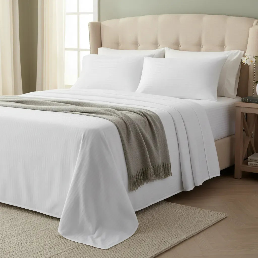 Juego Sabanas 2 1/2 Pz Linea Dobby Hotel Microfibra