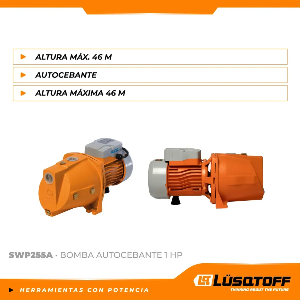 Bomba Autocebante Lusqtoff SWP255A 1 HP 55 l/min 750w